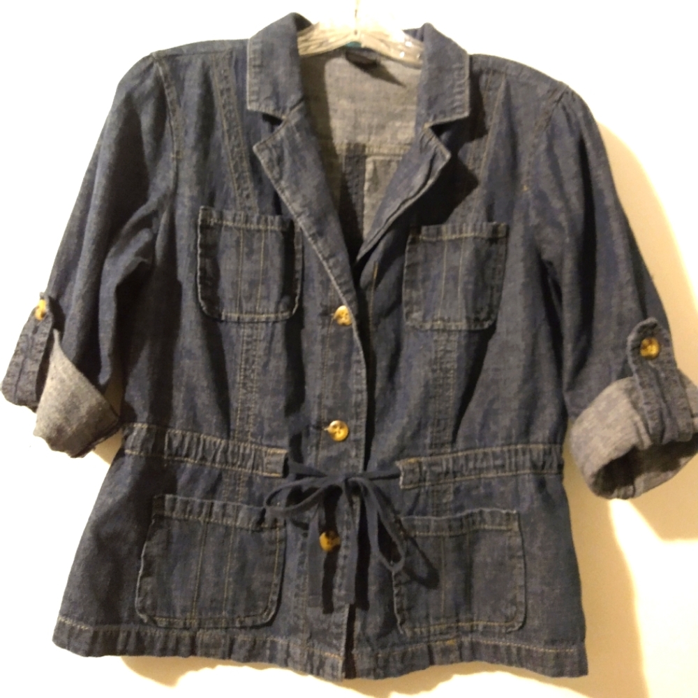 Girls, young ladies denim cinch jacket
